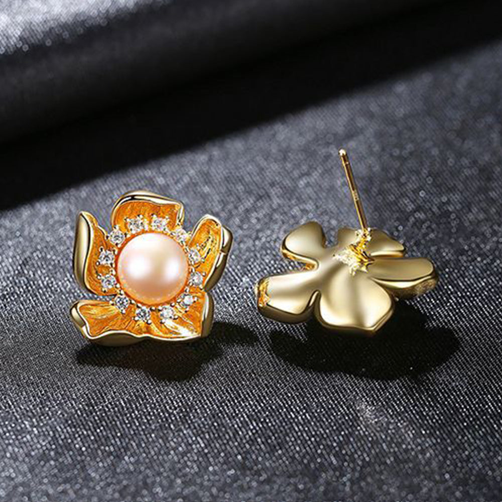 925 Sterling Silver Natural Pearl Drop Earrings Fashion Jewelry Gift for Women Girls