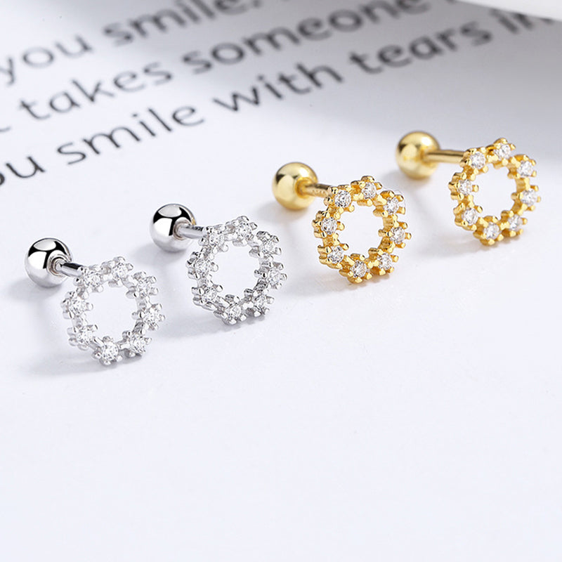 925 Sterling Silver Screw Back Stud Earrings