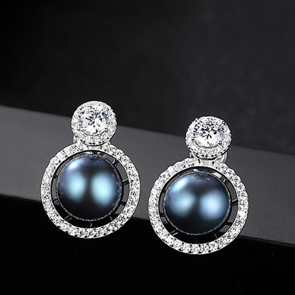 925 Sterling Silver Natural Pearl Drop Earrings Fashion Jewelry Gift for Women Girls