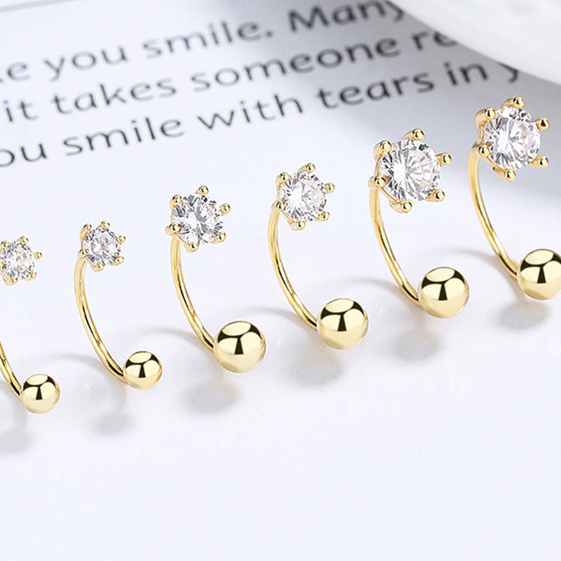 925 Sterling Silver Screw Back Stud Earrings