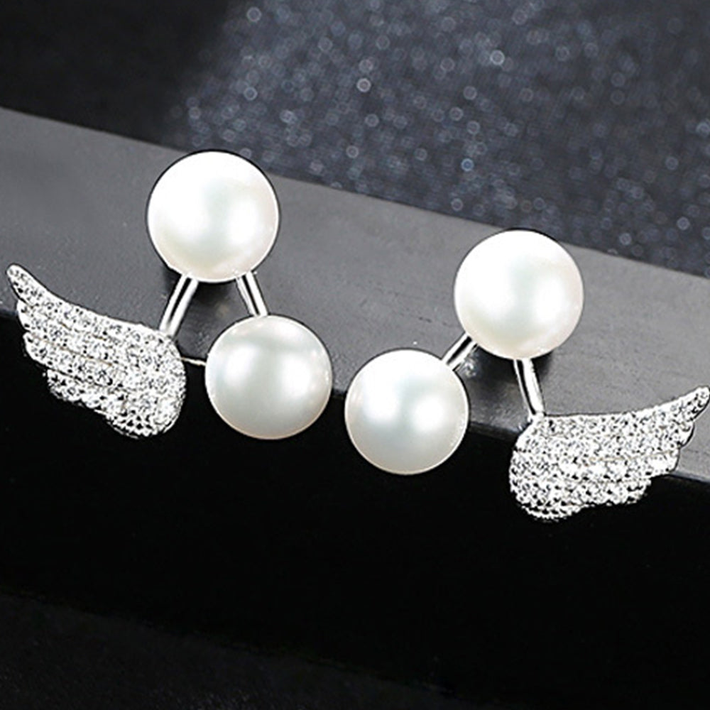925 Sterling Silver Natural Pearl Drop Earrings Fashion Jewelry Gift for Women Girls