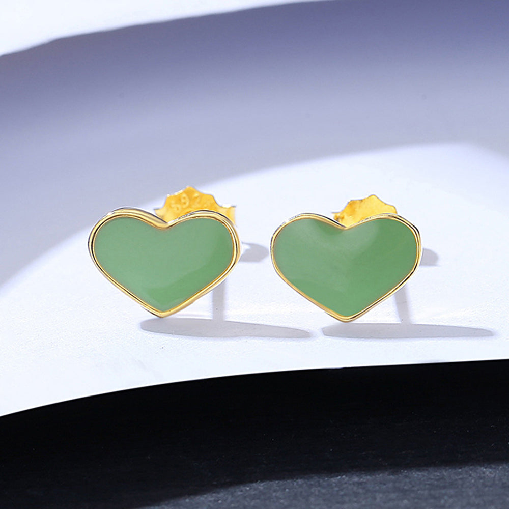 925 Sterling Silver Heart Earrings Fashion Jewelry Gift for Women Girls