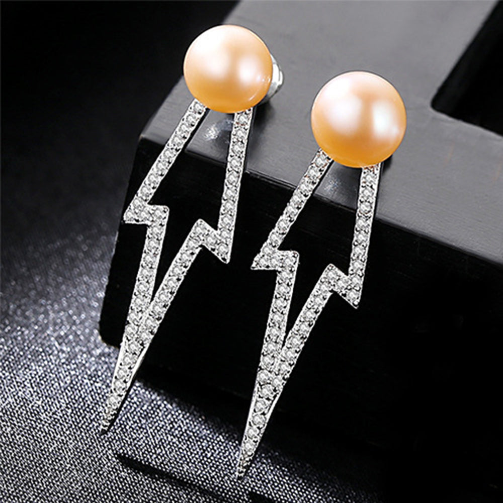 925 Sterling Silver Natural Pearl Drop Earrings Fashion Jewelry Gift for Women Girls