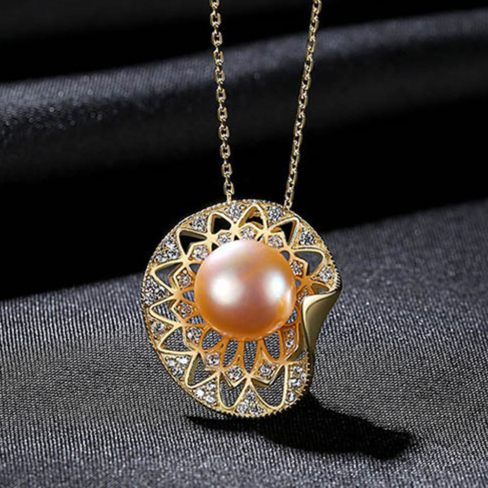 925 Sterling Silver Natural Pearl Drop Necklace Fashion Jewelry Gift for Women Girls