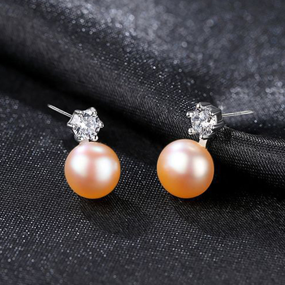 925 Sterling Silver Natural Pearl Drop Earrings Fashion Jewelry Gift for Women Girls