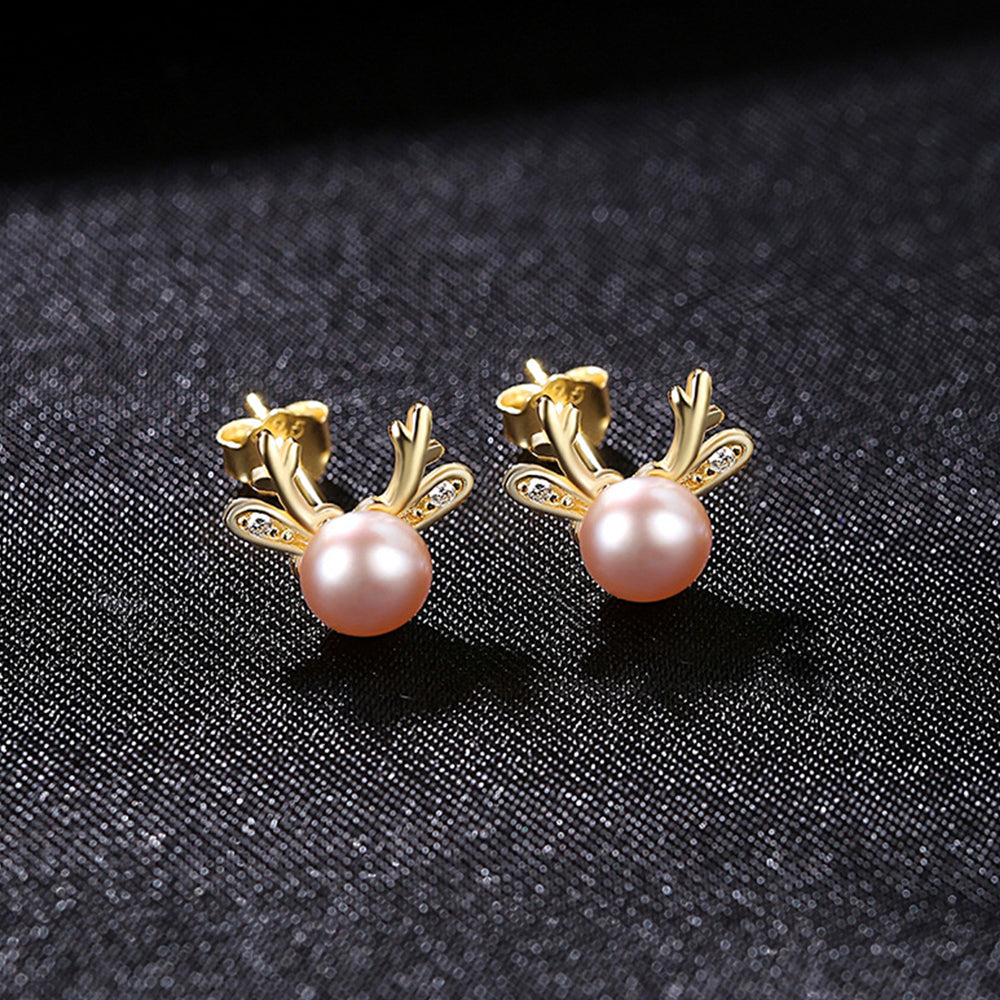 Pendientes colgantes de perla natural de plata de ley 925, joyería de moda, regalo para mujeres y niñas.
