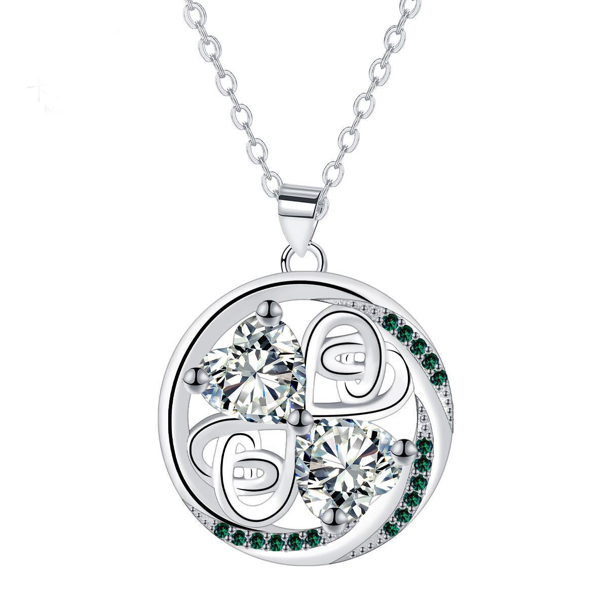 Copper With Silver Plated Love Pendant Necklace