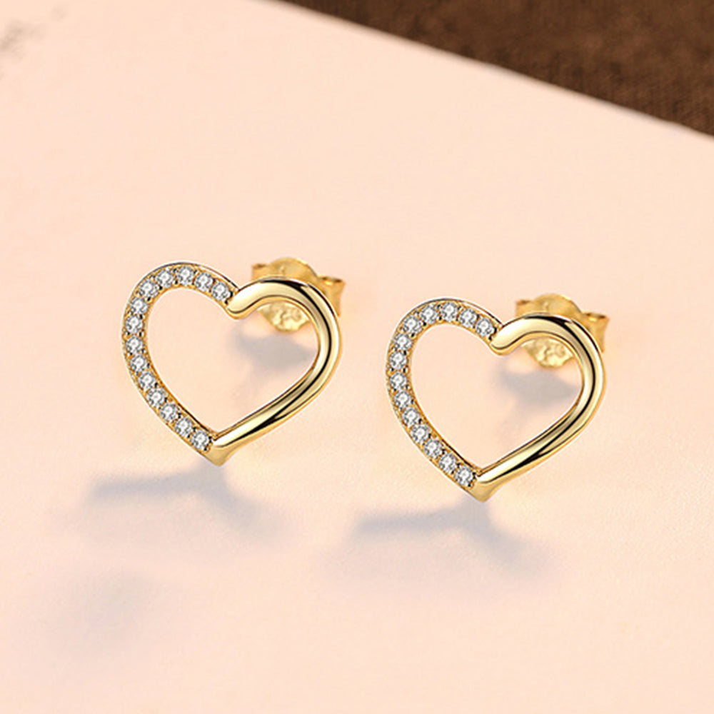 925 Sterling Silver Heart Earrings Fashion Jewelry Gift for Women Girls