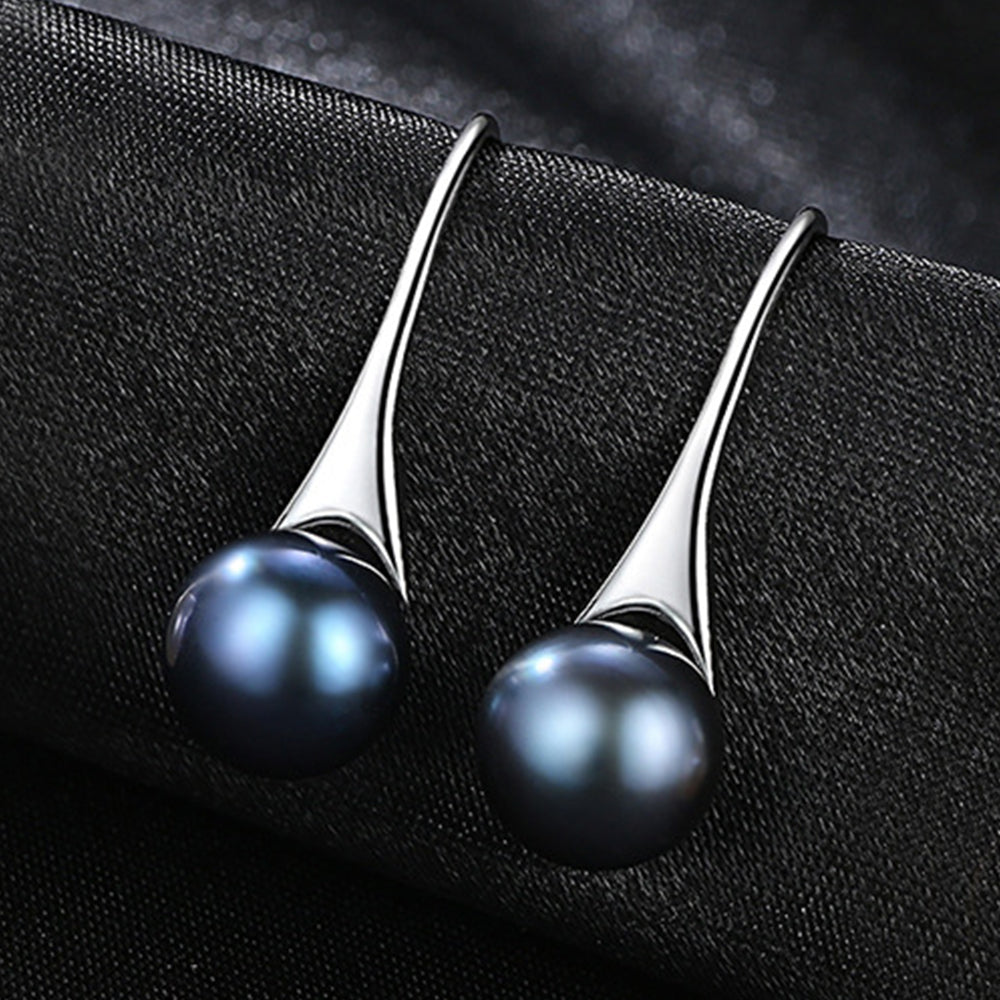 925 Sterling Silver Natural Pearl Drop Earrings Fashion Jewelry Gift for Women Girls
