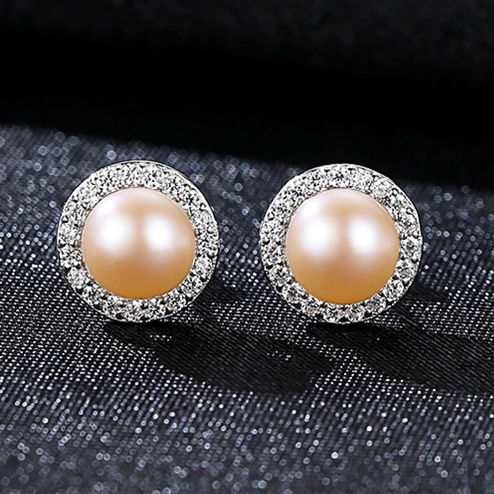 925 Sterling Silver Natural Pearl Drop Earrings Fashion Jewelry Gift for Women Girls