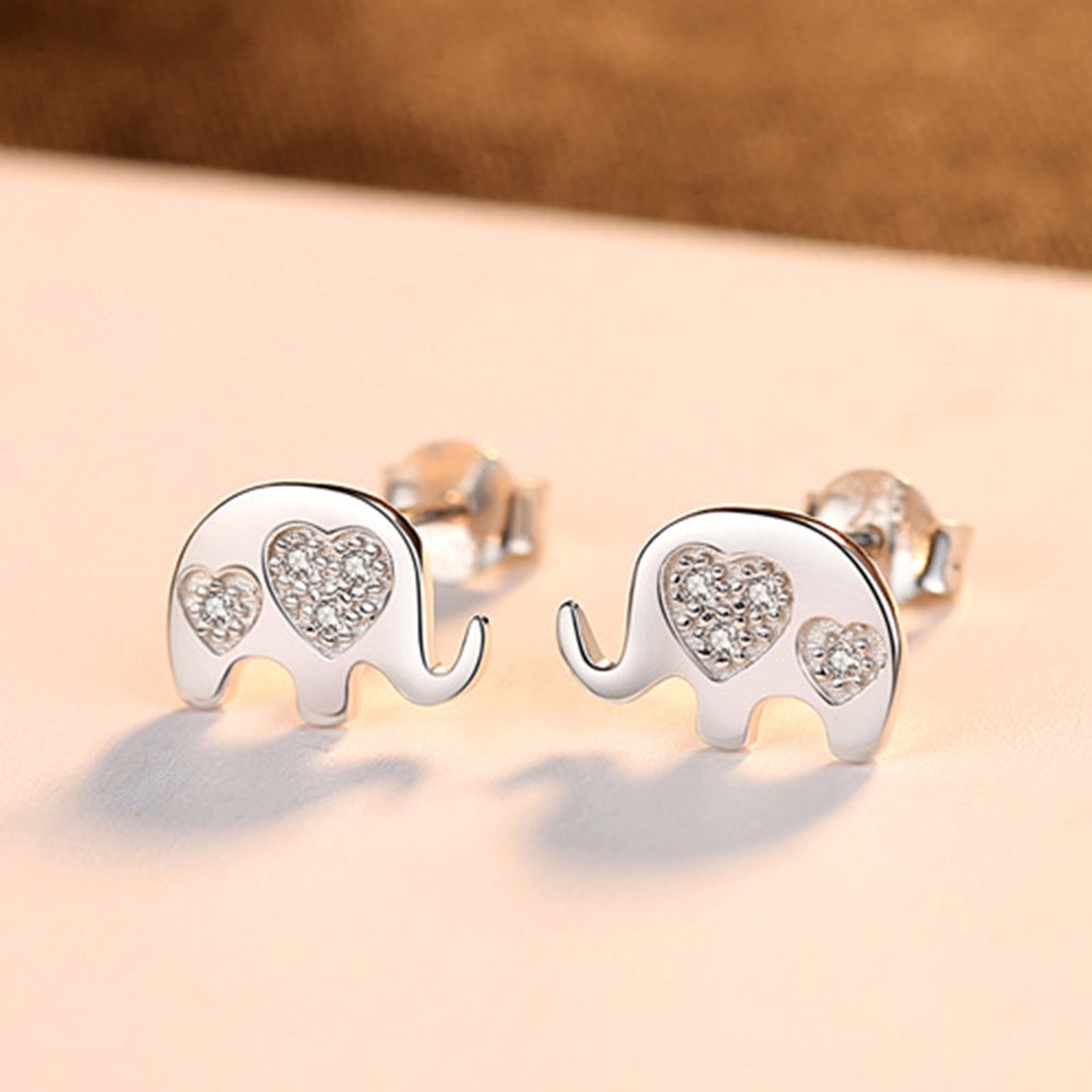 925 Sterling Silver Elephant Earrings Fashion Jewelry Gift for Women Girls