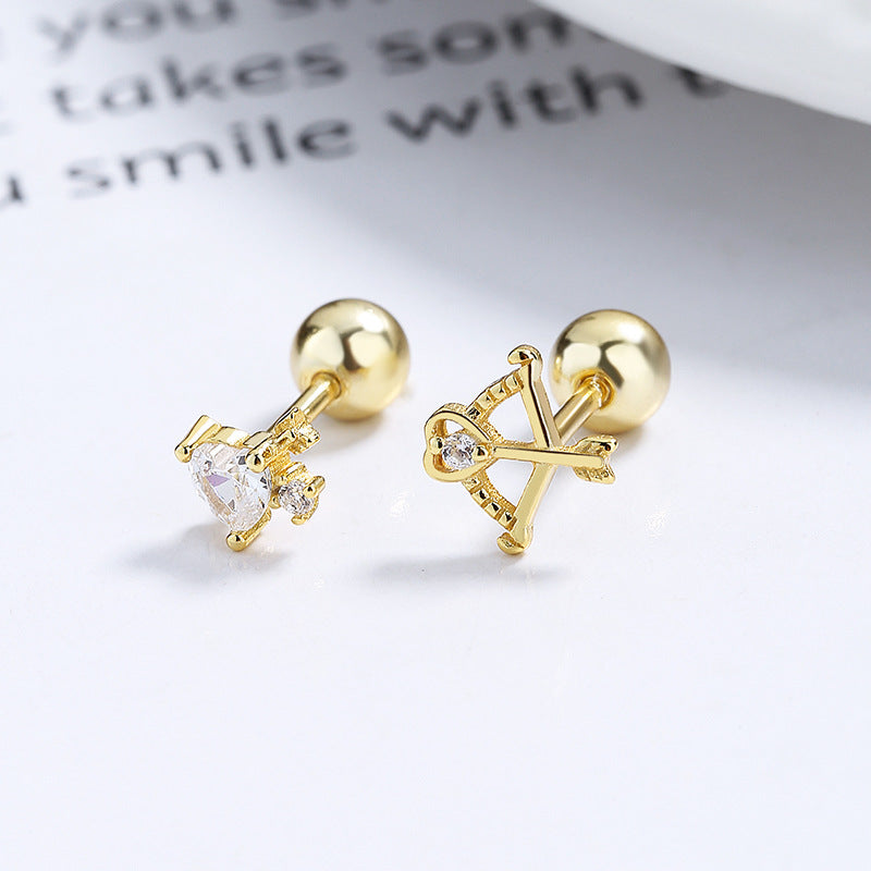 925 Sterling Silver Arrow Screw Back Stud Earrings