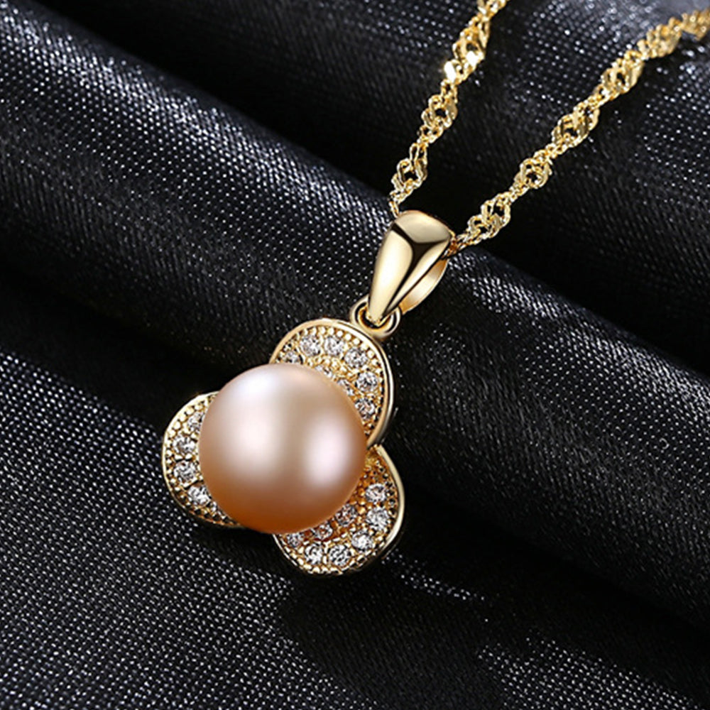 925 Sterling Silver Natural Pearl Drop Necklace Fashion Jewelry Gift for Women Girls