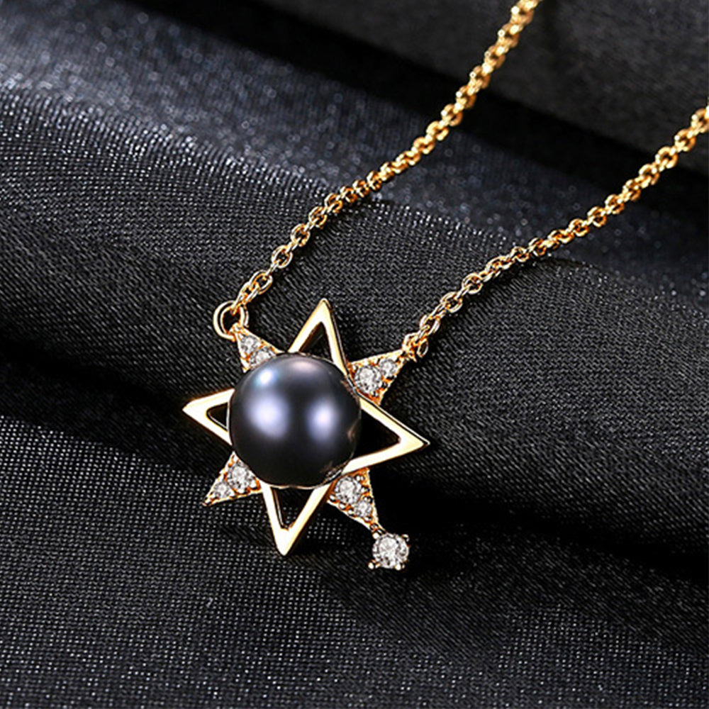 925 Sterling Silver Natural Pearl Drop Necklace Fashion Jewelry Gift for Women Girls