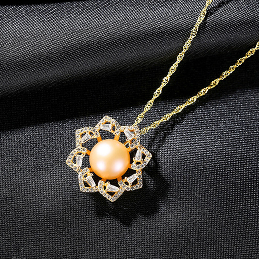 925 Sterling Silver Natural Pearl Drop Necklace Fashion Jewelry Gift for Women Girls