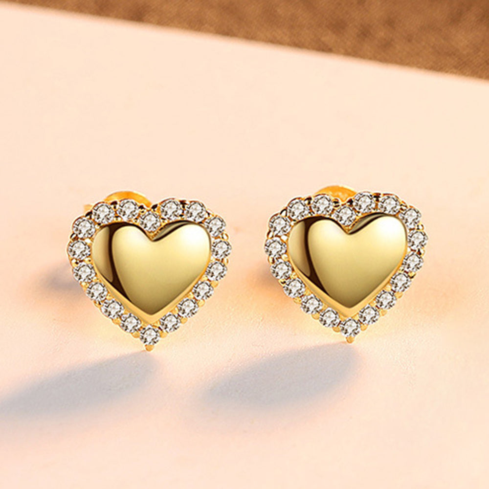 925 Sterling Silver Heart Earrings Fashion Jewelry Gift for Women Girls