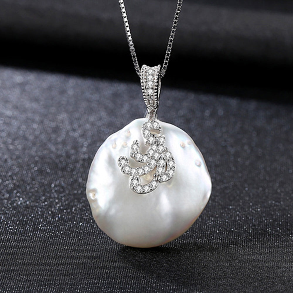 925 Sterling Silver Natural Pearl Drop Necklace Fashion Jewelry Gift for Women Girls