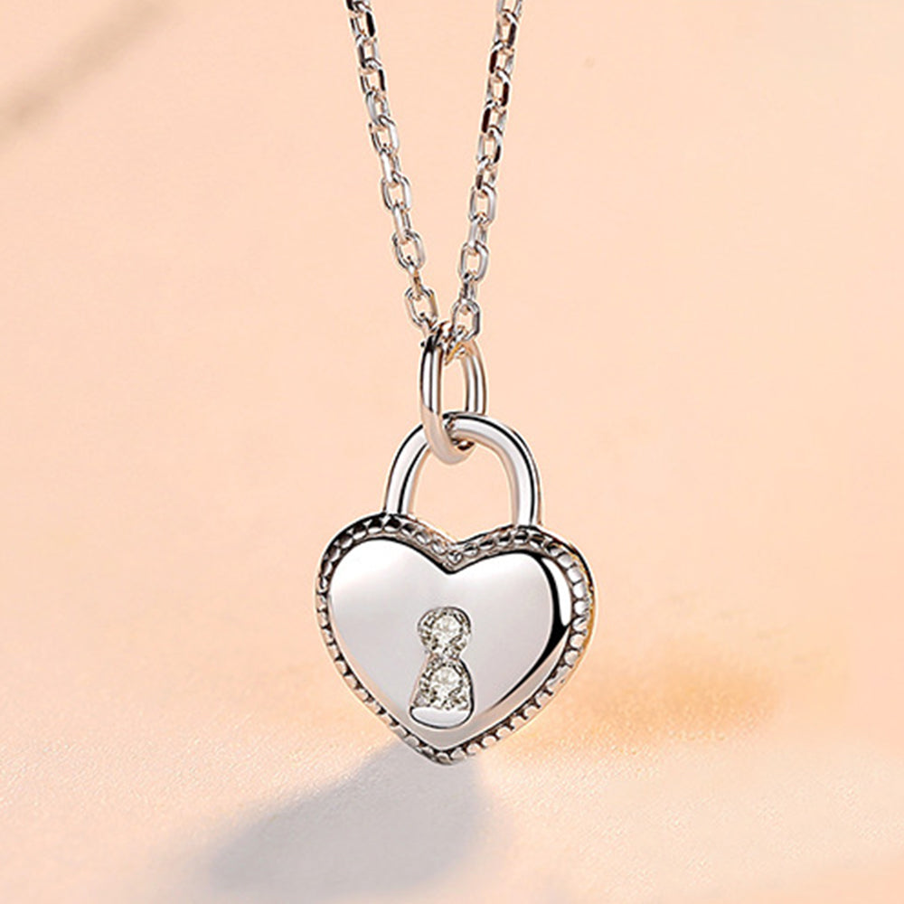 925 Sterling Silver Heart Necklace Fashion Jewelry Gift for Women Girls