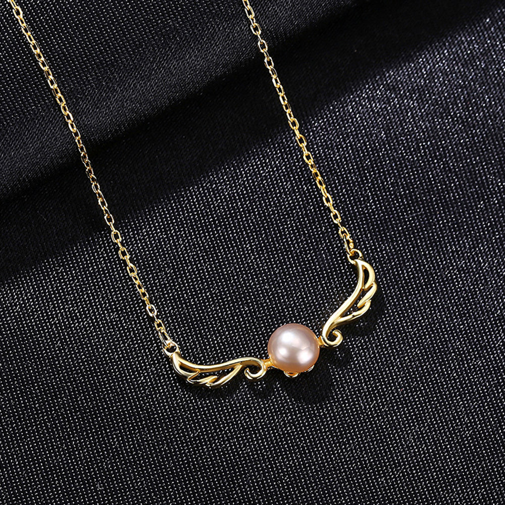 925 Sterling Silver Natural Pearl Drop Necklace Fashion Jewelry Gift for Women Girls