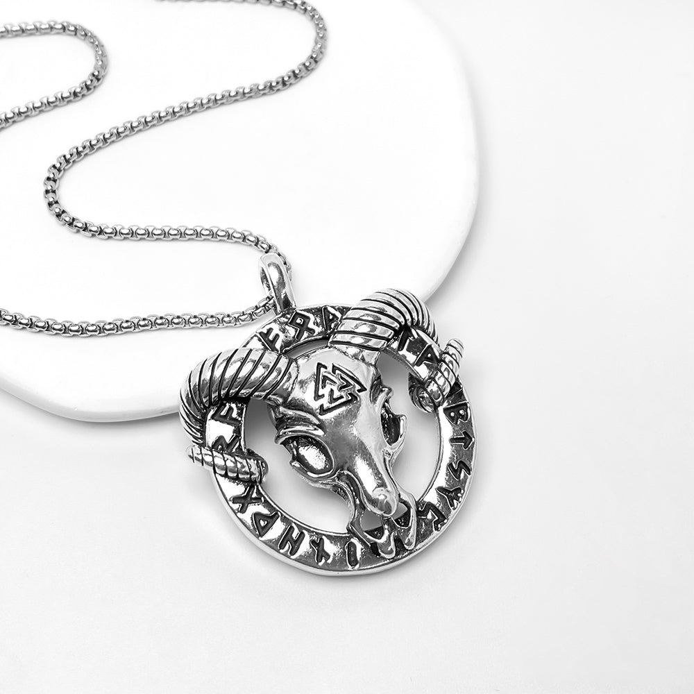 Viking Sheep Pendant Necklace, Men Women's Fashion Jewelry, Perfect for Parties & Gifts, Elegant Accessory for Everyday Wear