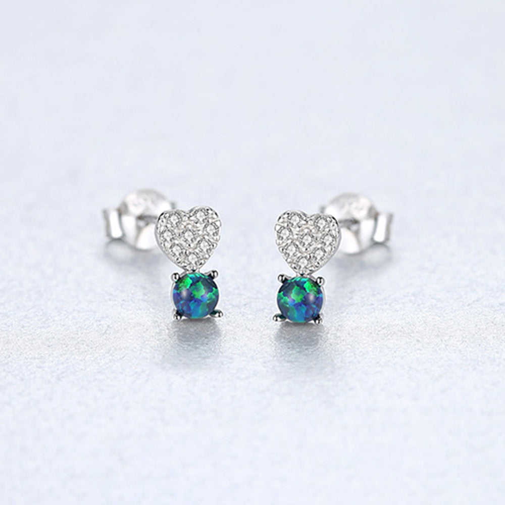 925 Sterling Silver Heart Earrings Fashion Jewelry Gift for Women Girls