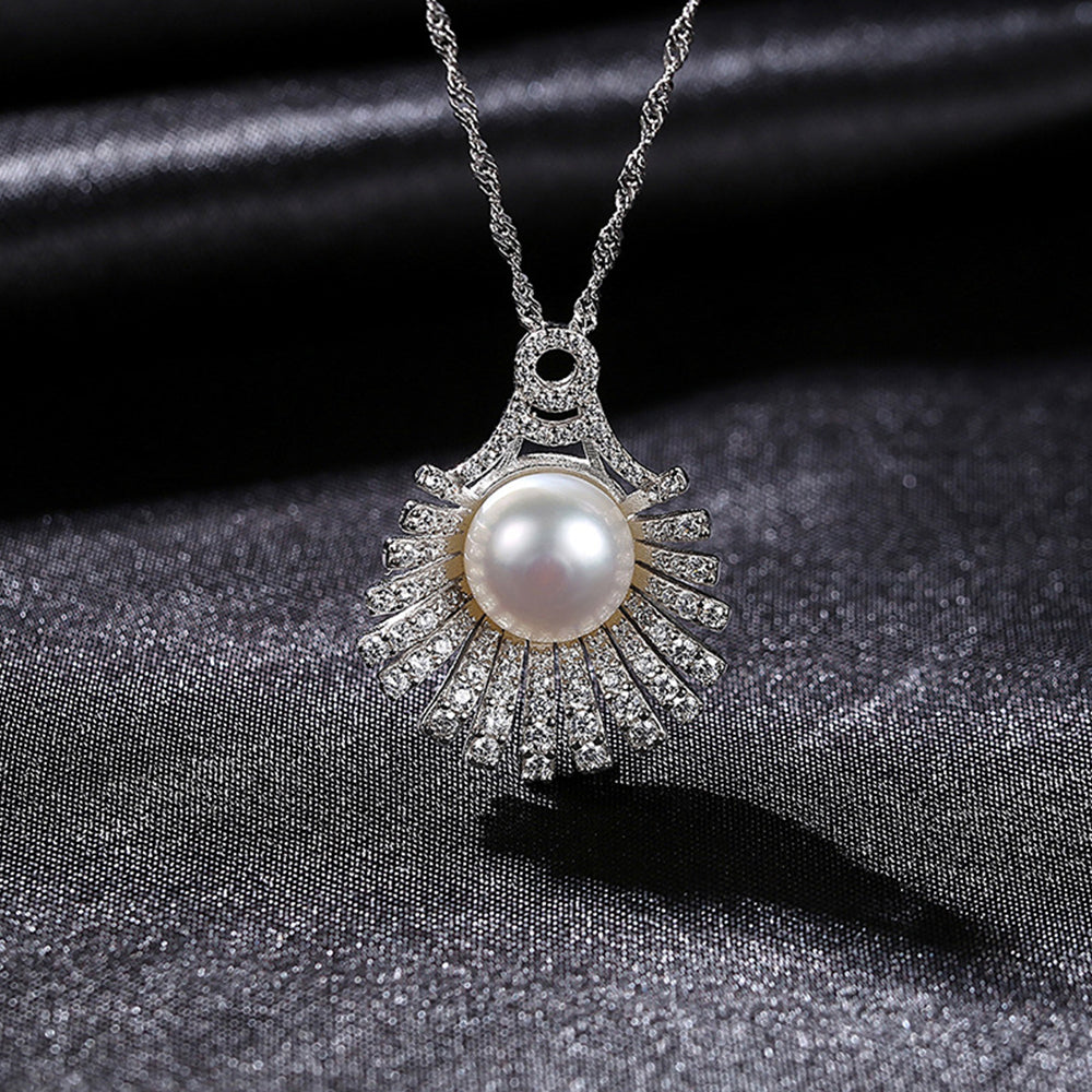 925 Sterling Silver Natural Pearl Drop Necklace Fashion Jewelry Gift for Women Girls