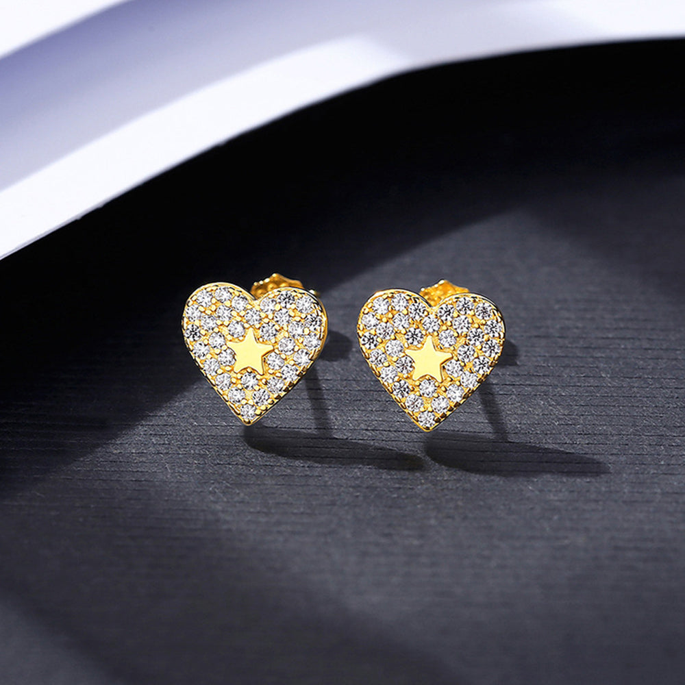 925 Sterling Silver Heart Earrings Fashion Jewelry Gift for Women Girls