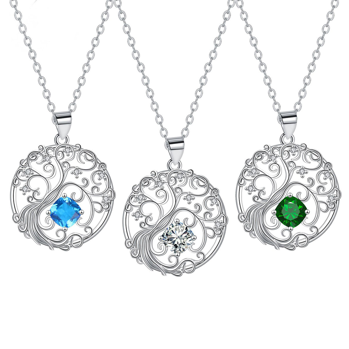Copper With Silver Plated Tree of Life Pendant Necklace