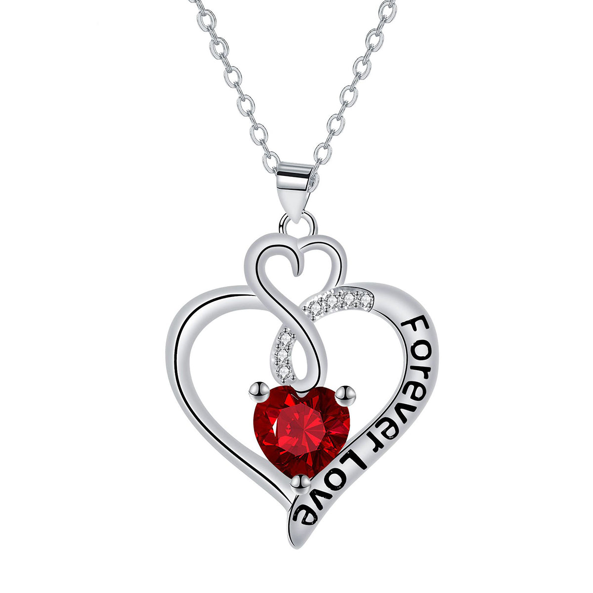 Copper With Silver Plated Heart Pendant Necklace
