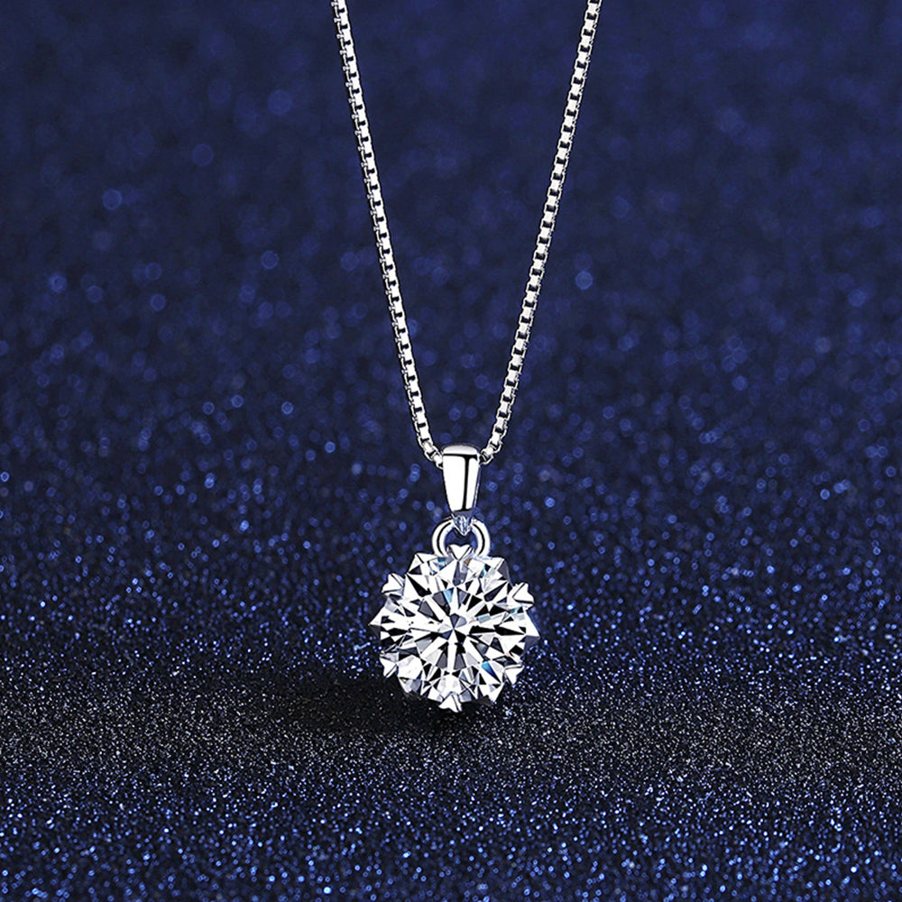 925 Sterling Silver Zircon Necklace Fashion Jewelry Gift for Women Girls
