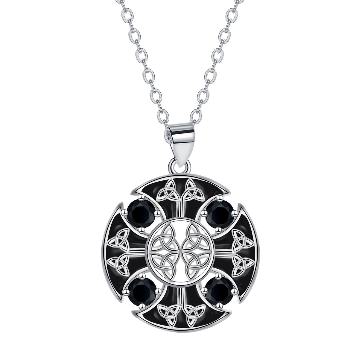 Copper With Silver Plated Circle Knot Pendant Necklace
