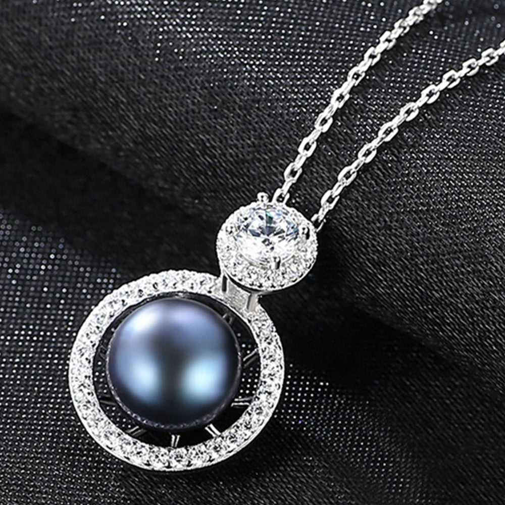 925 Sterling Silver Natural Pearl Drop Necklace Fashion Jewelry Gift for Women Girls