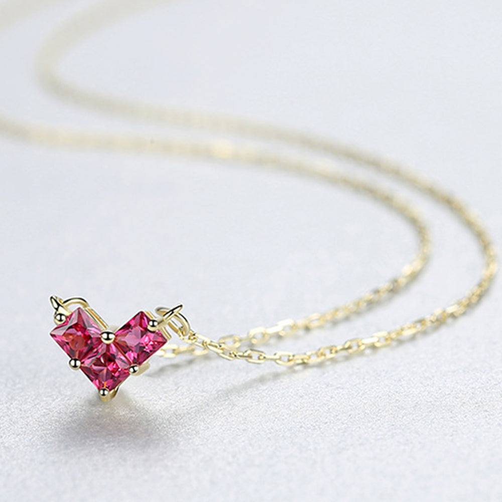 925 Sterling Silver Drop Zircon Necklace Fashion Jewelry Gift for Women Girls