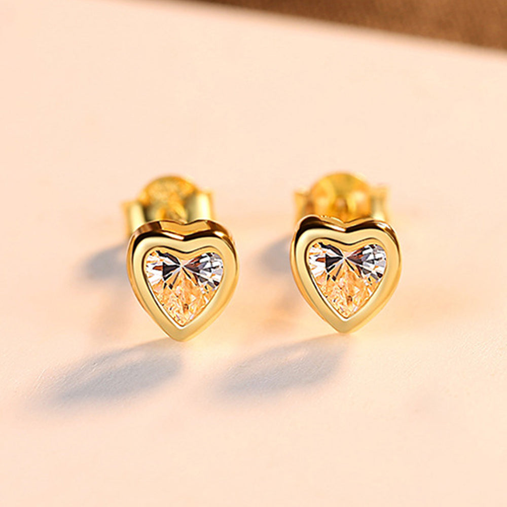 925 Sterling Silver Heart Earrings Fashion Jewelry Gift for Women Girls
