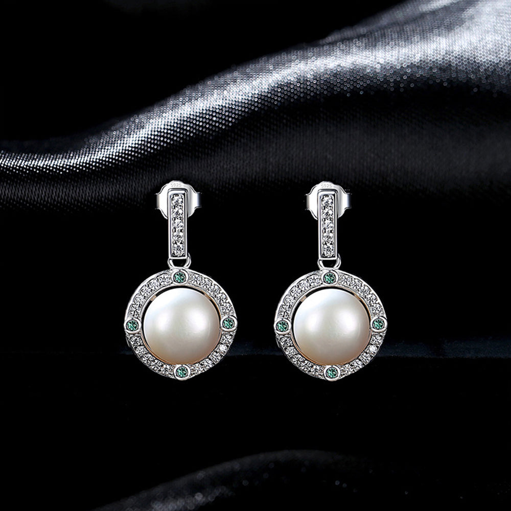 925 Sterling Silver Natural Pearl Drop Earrings Fashion Jewelry Gift for Women Girls