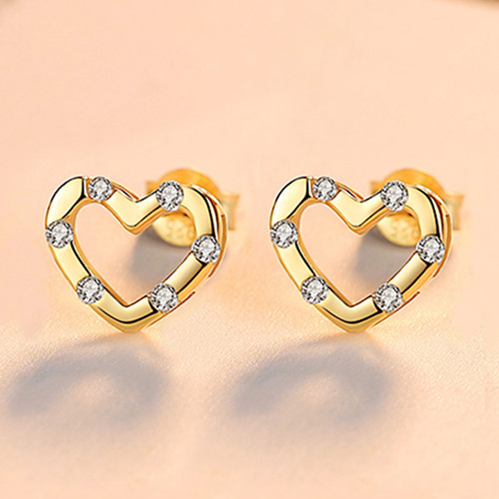 925 Sterling Silver Heart Earrings Fashion Jewelry Gift for Women Girls