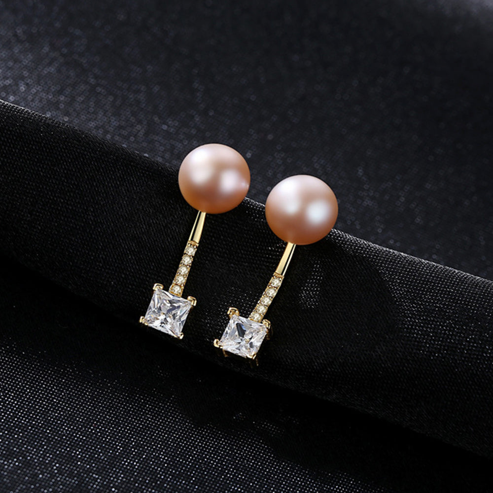 925 Sterling Silver Natural Pearl Drop Earrings Fashion Jewelry Gift for Women Girls