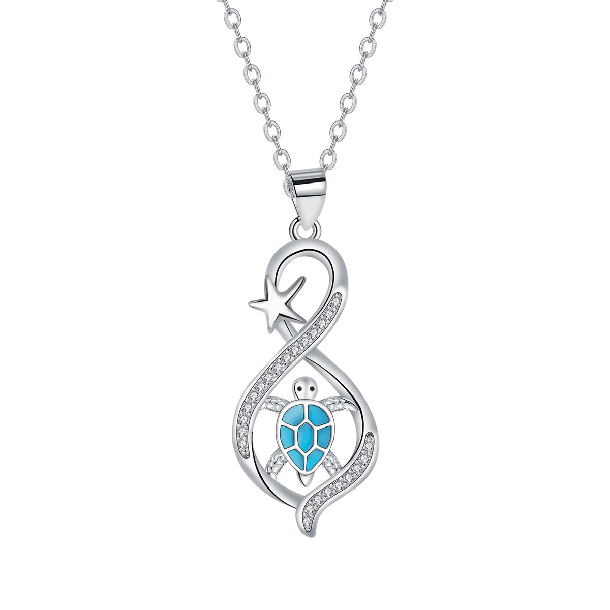 Copper With Silver Plated Turtle Pendant Necklace