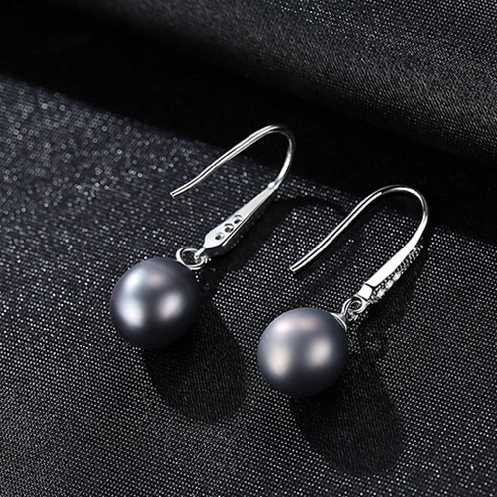 925 Sterling Silver Natural Pearl Drop Earrings Fashion Jewelry Gift for Women Girls
