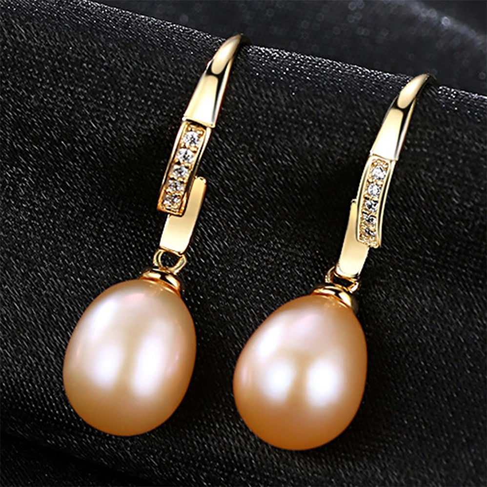925 Sterling Silver Natural Pearl Drop Earrings Fashion Jewelry Gift for Women Girls