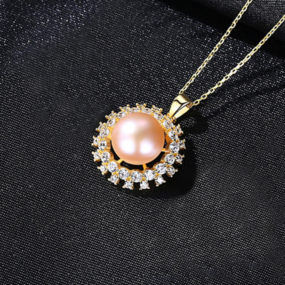 925 Sterling Silver Natural Pearl Drop Necklace Fashion Jewelry Gift for Women Girls