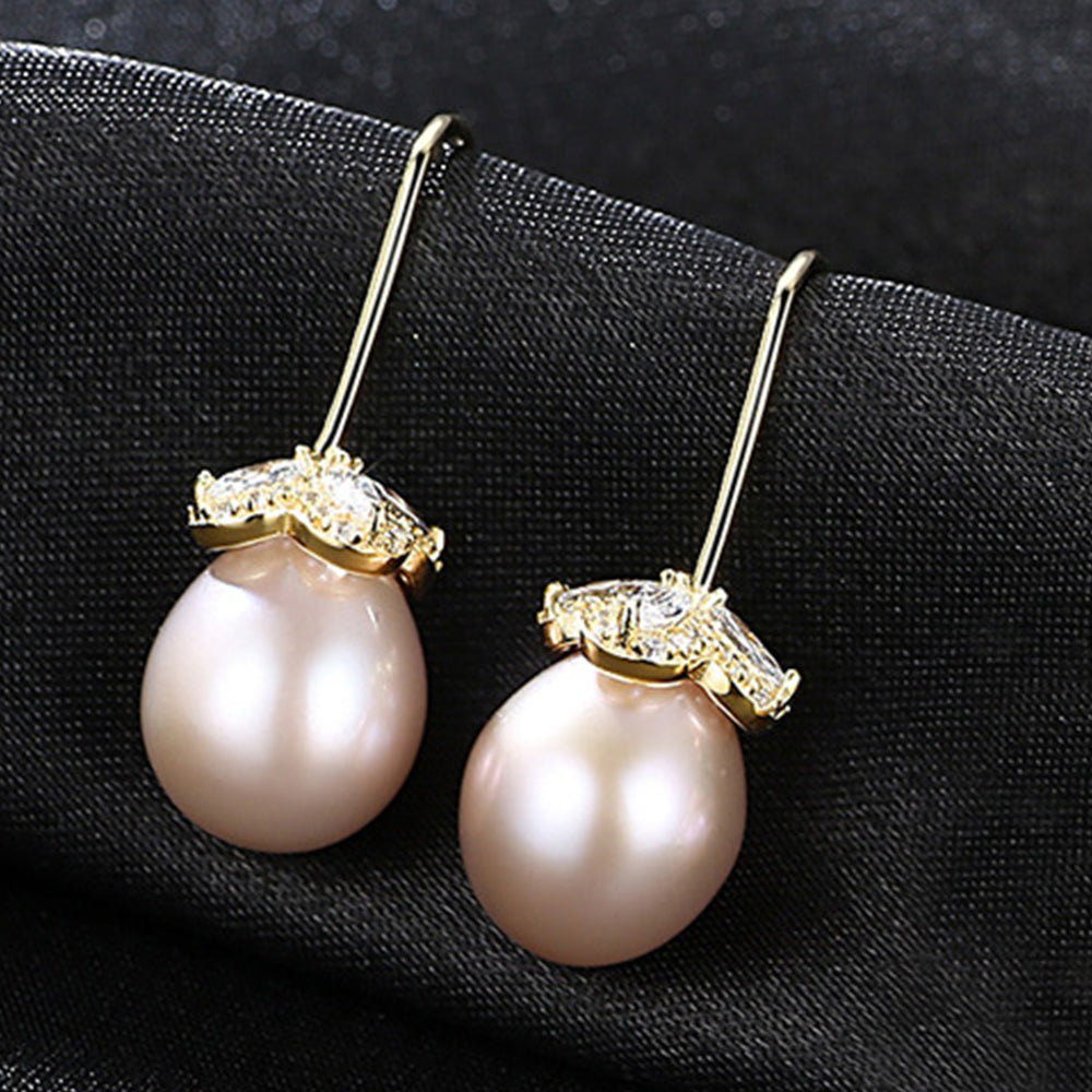 Pendientes colgantes de perla natural de plata de ley 925, joyería de moda, regalo para mujeres y niñas.