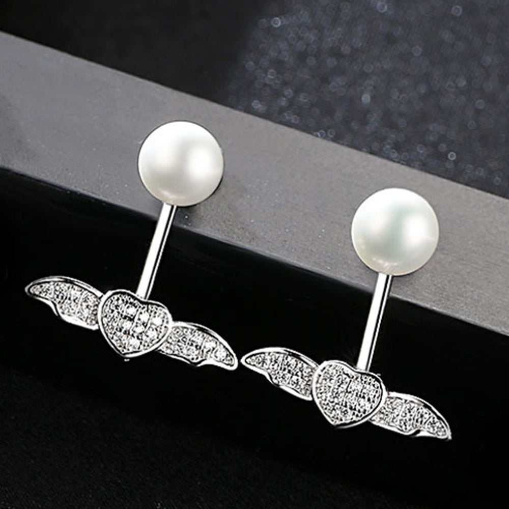 Pendientes colgantes de perla natural de plata de ley 925, joyería de moda, regalo para mujeres y niñas.