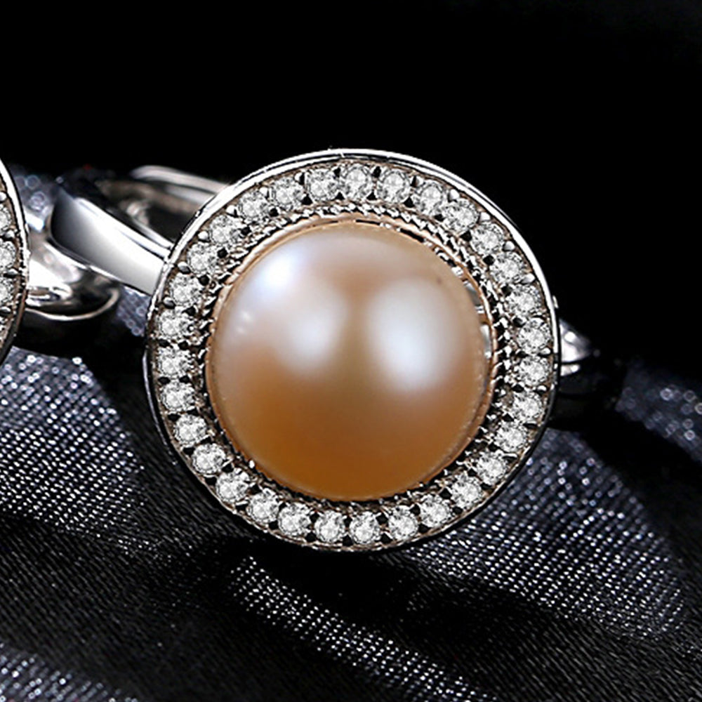 925 Sterling Silver Natural Pearl Ring Fashion Jewelry Gift for Women Girls