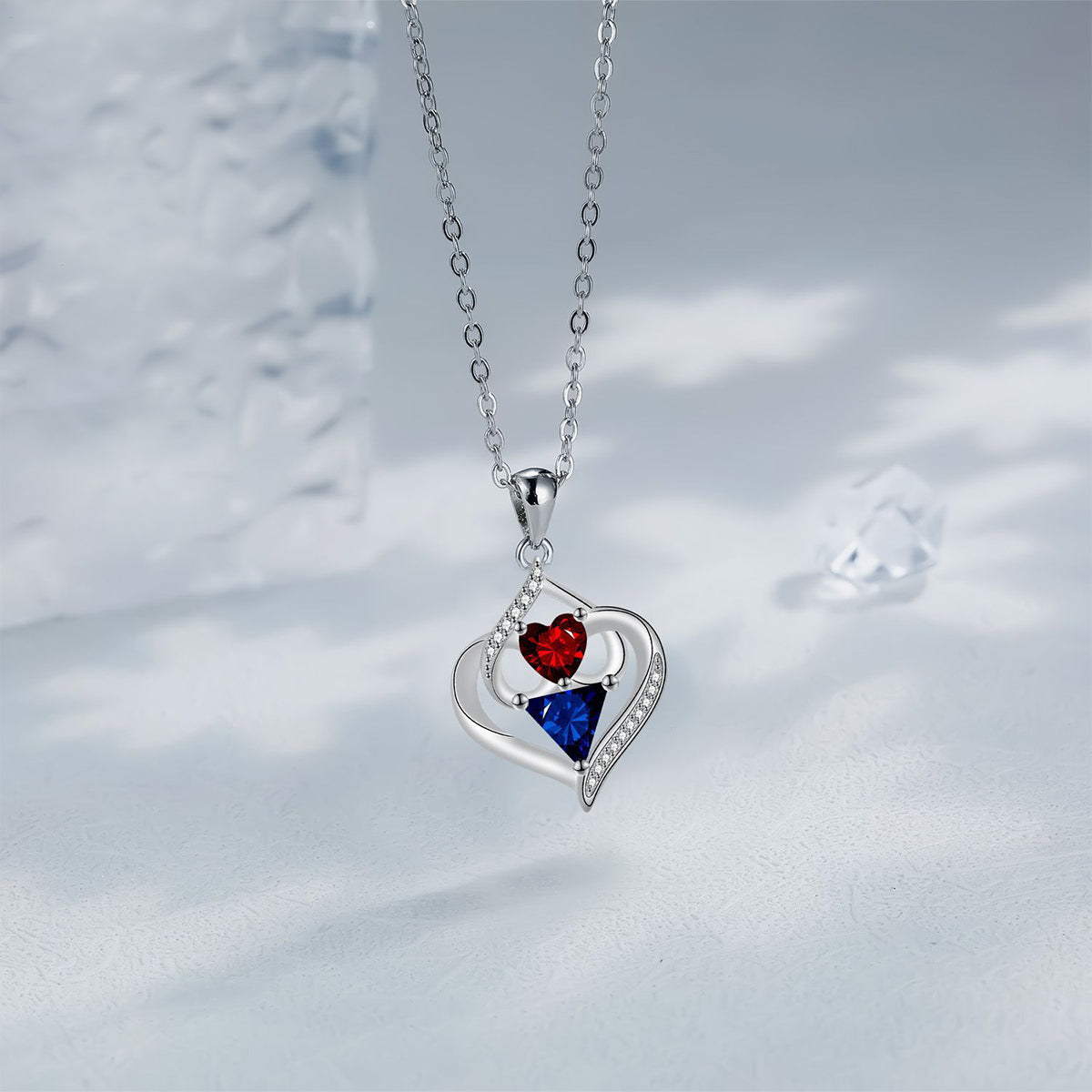 Copper With Silver Plated Heart Pendant Necklace
