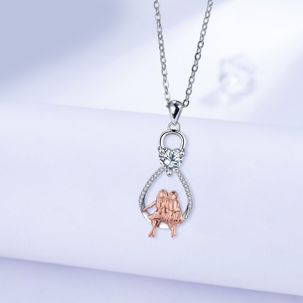 Copper With Silver/Rosegold Plated Infinity Pendant Necklace for Women
