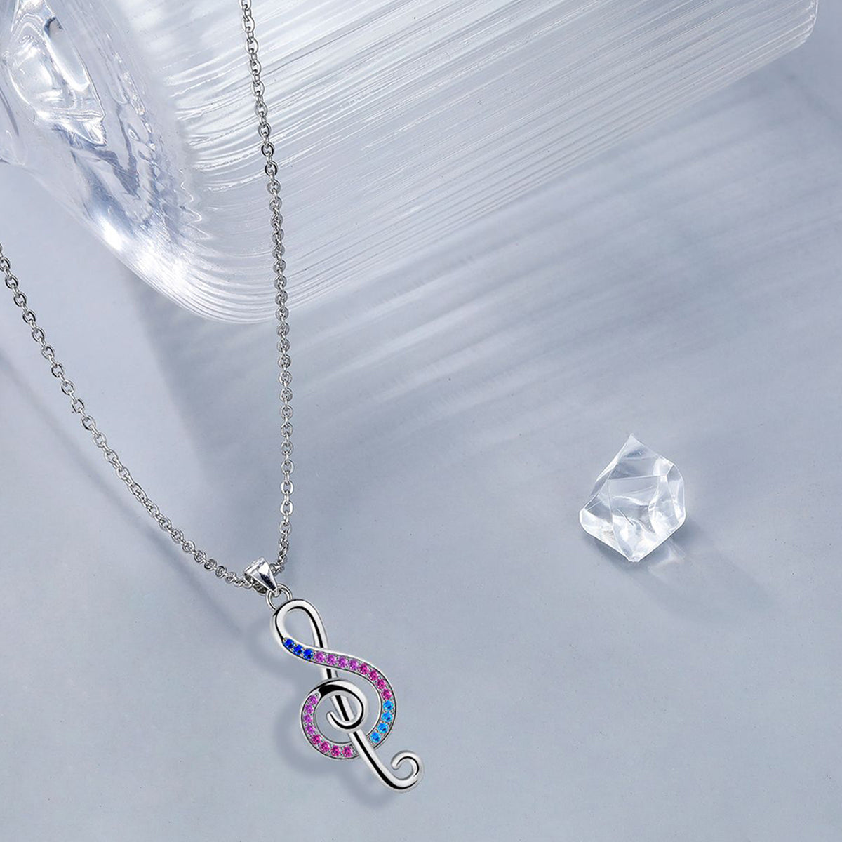 Copper With Silver Plated Musical Symbol Pendant Necklace