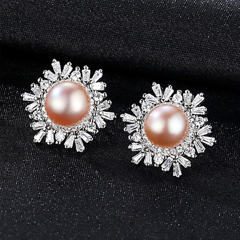 925 Sterling Silver Natural Pearl Drop Earrings Fashion Jewelry Gift for Women Girls