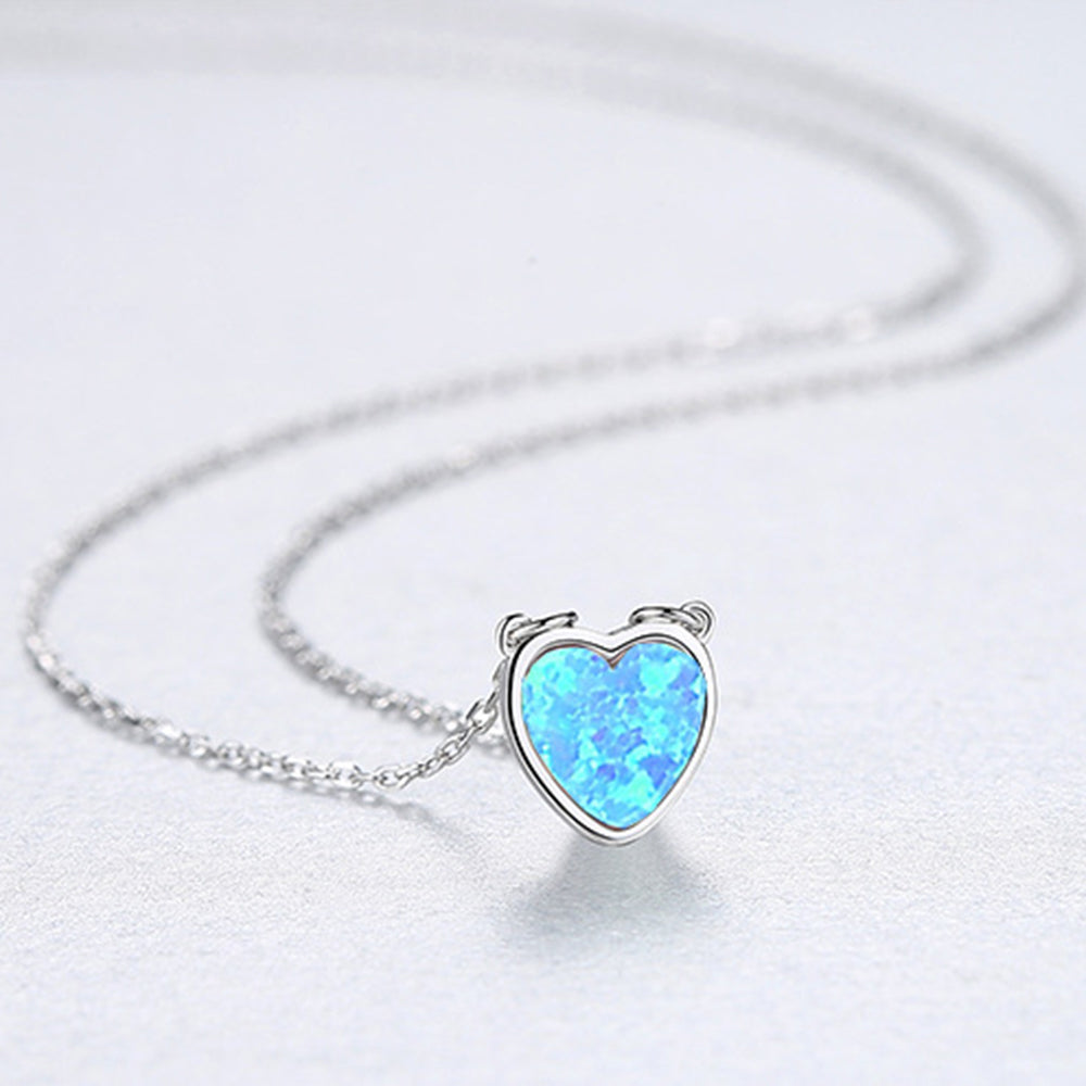 925 Sterling Silver Heart Necklace Fashion Jewelry Gift for Women Girls