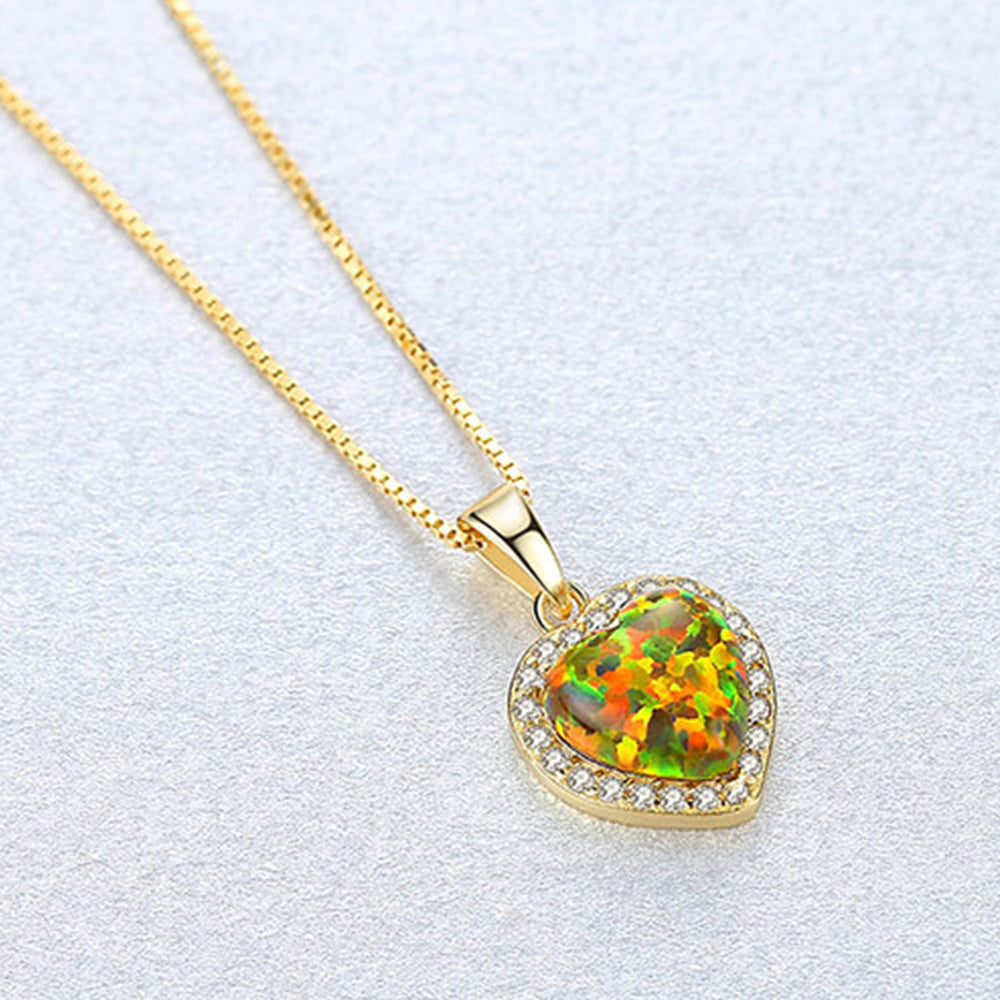 925 Sterling Silver Heart Necklace Fashion Jewelry Gift for Women Girls